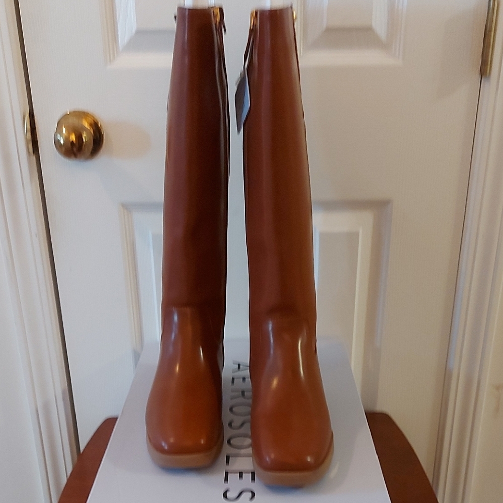AEROSOLES Women's Della Double Zip Knee Boots